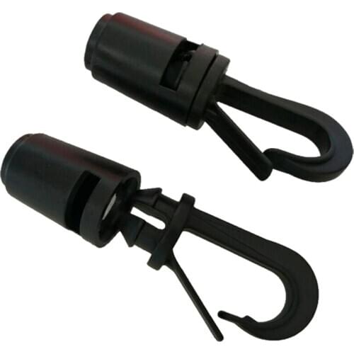 30pcs / lot black plastic spring snap clip hooks 360 degrees rotatry carabiner swivel paracord bungee shock cords in 12.2mm