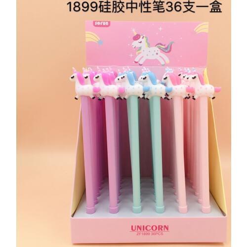 36 pcs pen Cartoon Cute unicorn black colored gel-inkpens for writing Cute stationery office school supplies