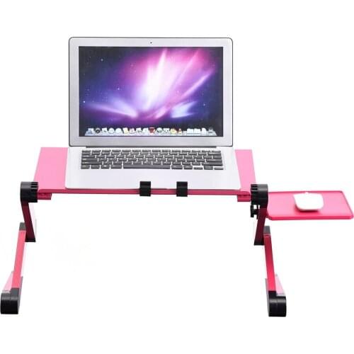 360° Adjustable Foldable Portable Sofa Bed Lapdesk Desk Table Stand Holder w/ Cooling Dual Fan Mouse Boad