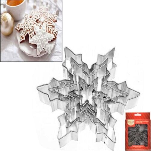 5Pcs Christmas Snowflake Cookie Mold Diy Cake Mold Multi Purpose Biscuit Cookie Cutter Baking Tools Cake Decor Kitchen Gadgets