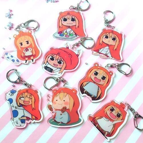 8 Pcs/lot Anime Himouto! Umaru-chan acrylic Keychain keyring figure pendant toys gifts
