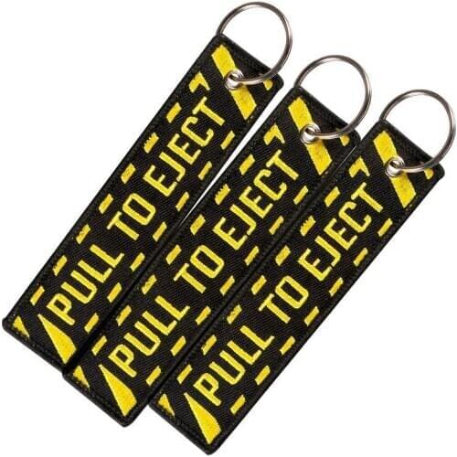Embroidery Luggage Tags Pull To Eject Tag with Key ring key holder Portable Label Travel Accessories For Aviation Lovers 3PCS