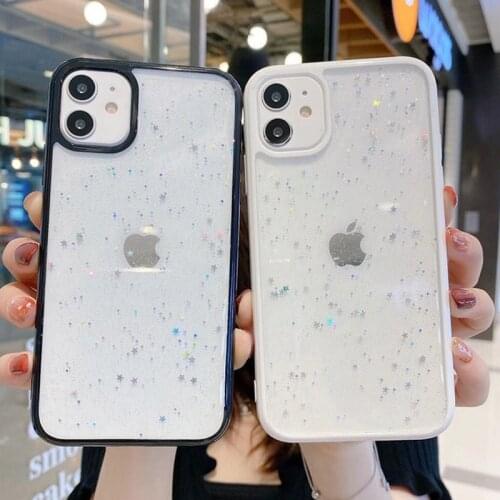 Luxury Bling Glitter Phone Case For iPhone 12 Pro 11 Pro Max XR XS Max X 6 6s 7 8 Plus SE 2020 12 Mini Cute Star Sequins Shell