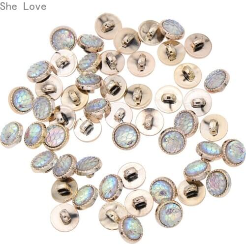 Chzimade 100pcs Rhinestone 12.5mm Plastic Buttons Scrapbooking Sewing Shank Buttons For Clothes Sewing Accessories