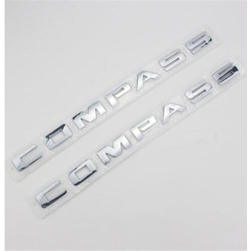 2PCS Chrome COMPASS Letter For Car Fender Door side 3D Badge Auto Parts Emblem Sticker Decal