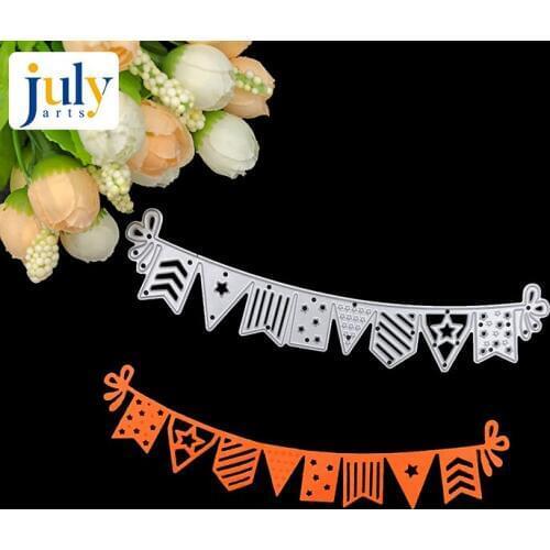Julyarts Cutting Dies Metal Flag Star Stencils For DIY Rectangle Frame Fustelle Metalliche Per Scrapbooking Dies