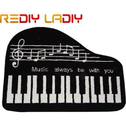 Latch Hook Rug Kits Crocheting Carpet Rug Music Piano Acrylic Yarn Printed Color Canvas Cushion Mat Crochet Tapestry Sofa Decor