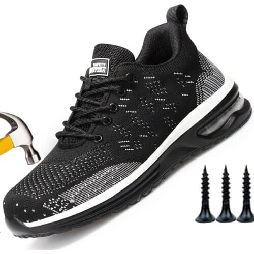 Men Steel Toe Cap Safety Boots Indestructible Work Shoes Puncture-Proof Male Construction Work Sneakers Plus Size Dropshipping