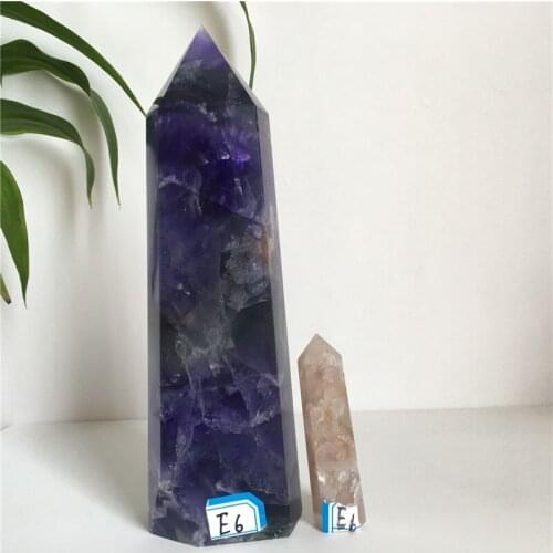 Natural Coloured Fluorite Crystal Wand Point Healing Feng Shui Chakra Stones Polished