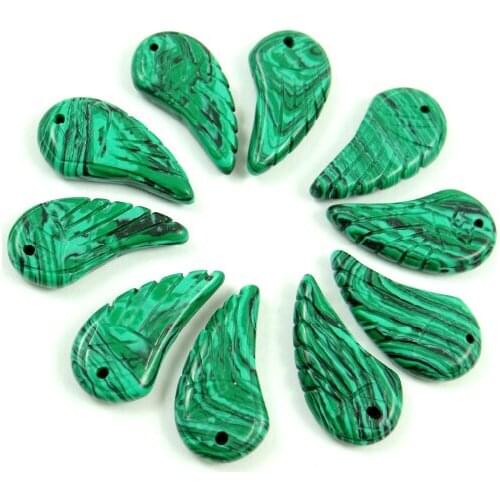 Natural stone Turquoises Quartz Crystal Opal aventurine tiger eye wings charms pendant for diy Jewelry making necklace 10pcs