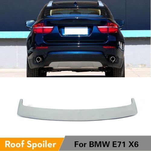Unpainted PU Grey Auto Car Rear Roof Spoiler Top Wing Lip For BMW E71 X6 2008 - 2014