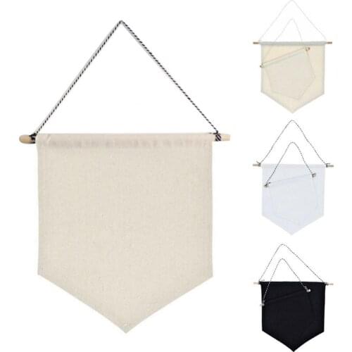 Nordic Blank Cotton Brooch Pin Badge Holder Hanging Wall Display Banner Flag Kids Room Decoration Button Banners Accessories