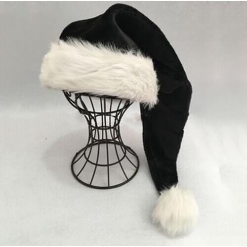 New 75Cm Cap Adult Quality Plush Long Hat Xmas Costume Pom Pom Santa Claus Cap For Xmas Party