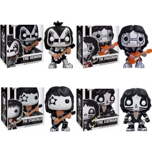 KISS Guitarist Bass Drummer Demon Catman Vinyl Action Figure Model Kids Toys