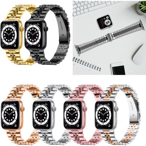 Stainless Steel Strap for Apple Watch iWatch 6 5 4 3 2 SE 38mm 42mm 40mm 44mm Men Women 5 Pointer Replacement Bracelet Band New