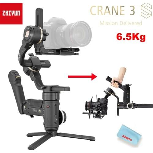 Zhiyun Crane 3S / 3S-E 3-Asix Handheld Gimbal Stabilizer 6.5Kg Maximum Load for RED Digital Cinema Camera, SLR Camera PTZ Camera