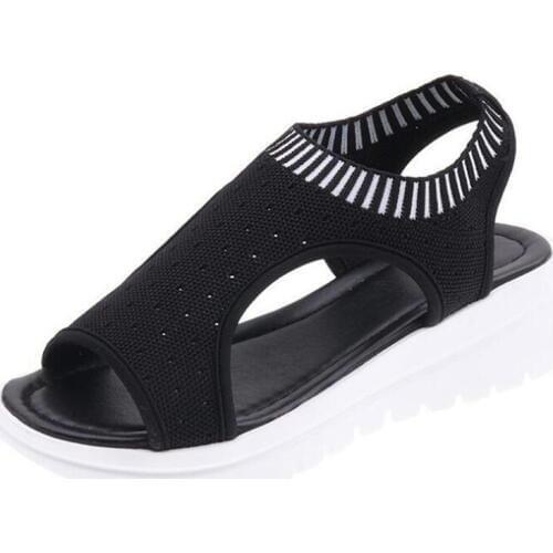 Fashion Women Sandals For Woman Breathable Comfort Shopping Ladies Walking Shoes Summer Platform Black Mesh Sandal Shoes