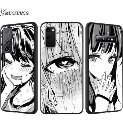 Silicone Cover Manga Girl Cartoon Face For Samsung Galaxy S21 S20 FE Ultra S10 S10E Lite S9 S8 S7 Edge Plus Phone Case