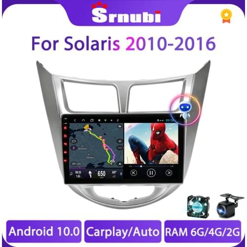 Android 10.0 2 Din 4G+64G Car Radio For Hyundai Solaris Verna Accent i25 2010-2016 GPS navigaion Multimedia Video Player DSP RDS