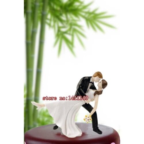 "Love Swept" Bride and Groom Wedding Cake Toppers Couple Figurines for wedding decorations with free shipping