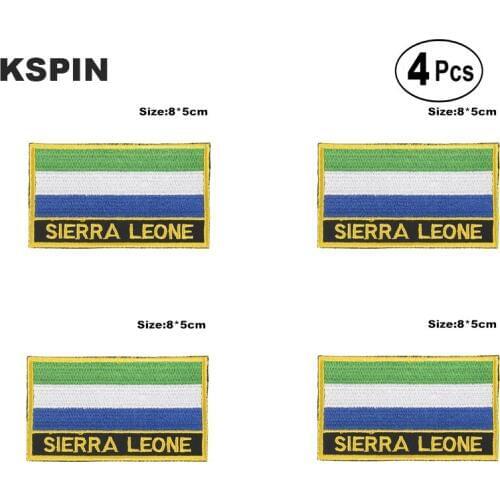 Sierra Leone Rectangular Shape Flag Iron on Saw on Patches Embroidered Flag Patches National Flag Patches for Clothing