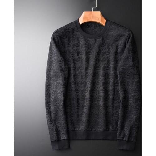 New Yarn Dyed Jacquard Sweatshirt Male High Quality Round Collar Geometry Casual Mens Hoodies Plus Size 4xl Fashion Hoodies Men