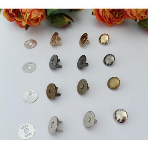 20 Sets 14mm Bag Purse Clasps Strong magnetic Buttons Single rivets Magnetic Metal Snaps Fasteners Handbag Buttons