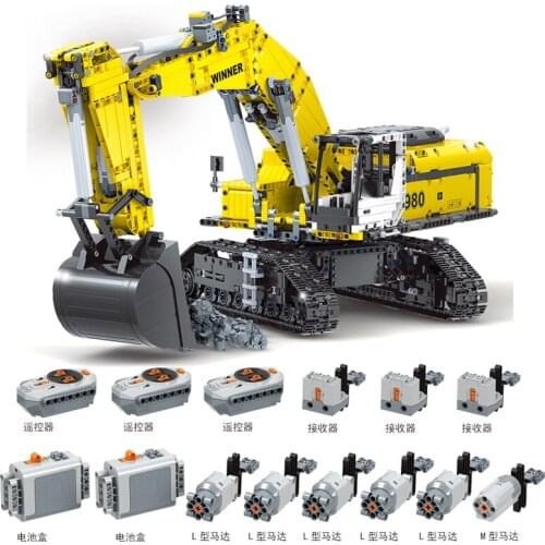 7119 7120 7121 High-Tech RC Engineering Excavating Machinery Construction Truck Building Blocks Motor Power Car Toys Boy Gift