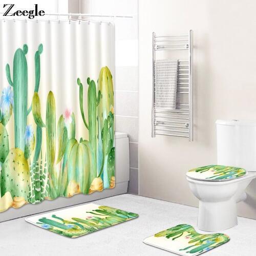 Zeegle Nordic Style Bath Mat Set Polyester Toilet Pedestal Rug Absorbent Non Slip Foot Mat Absorbent Bathroom Doormat Toilet Set