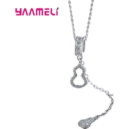 Exquisite 925 Sterling Silver Peanut Pendant Necklace for Women Shining Zircon Charm Choker Necklaces Boho Fashion Jewelry Gift