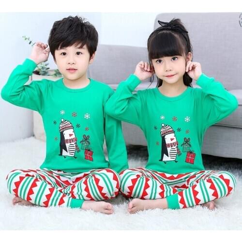 2020 Winter Children Christmas Pajamas Boys Cotton Nightwear Baby Girl Clothes Suit Cartoon Pyjamas Kids Pijama Infantil Teenage