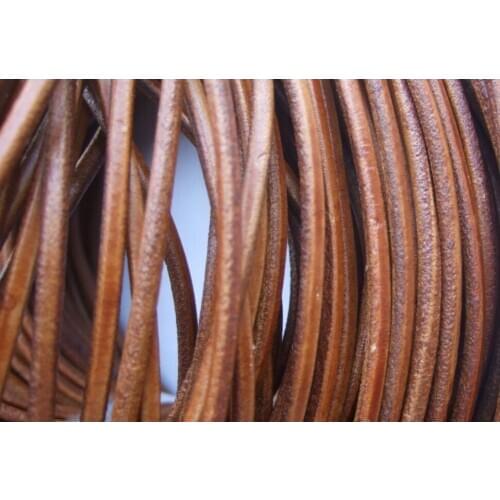 100M/lot light brown 1mm 2mm 1.5mm real wax Round COW Genuine Leather Cord Bracelet Necklace Cord DIY Rope String Thread u4535