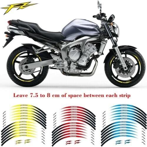 New high quality 12 Pcs Fit Motorcycle Wheel Sticker stripe Reflective Rim For Yamaha FZ1 FZ6 FZ-07 FZ8 FZ-09 FZ-10 FZS1000