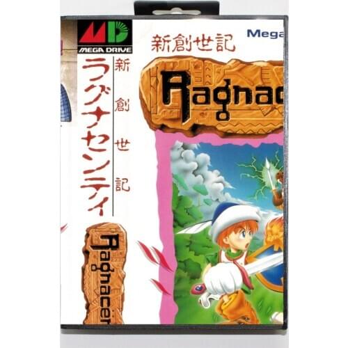 16 bit Sega MD game Cartridge with Retail box - Genesis JP Ragnacenty game card for Megadrive Genesis system