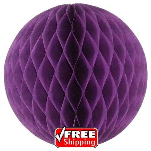 20pcs Purple Tissue Paper Honeycomb Balls Flowers Lantern,Wedding Mothers Day Party Bulk Cheap-4",6",8",10",12",14",16"(40cm)