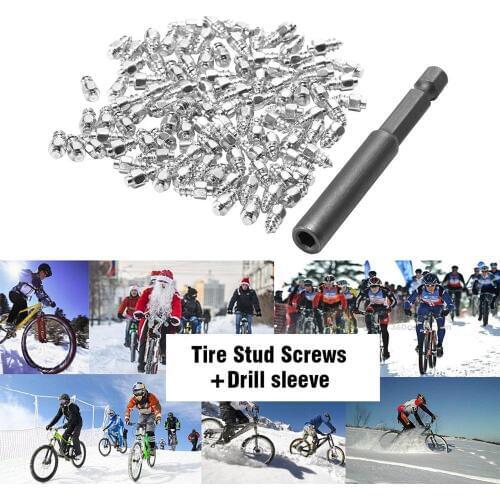 2020 New 100 Pcs Stud Screw 9mm + 1 Pc Drill Sleeve Auto Car SUV ATV Anti-Slip Screw Stud Wheel Tyre Snow Tire Spikes Trim