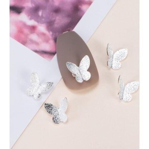 50 Pcs Charm Jewelry Metal Alloy Butterfly Design 3D Nail Art Decorations Gem Japanese Style Manicure DIY Supplies Accessories