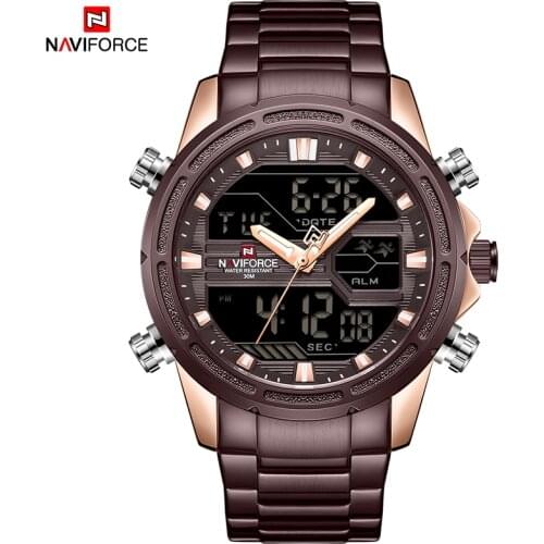 NAVIFORCE Men Quartz Analog Watch Luxury Fashion Sports Waterproof Wristwatch Steel Male Watches Clock Relogio Masculino NF9138