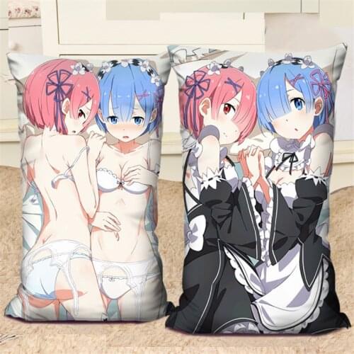 Amellor 40x60CM Decorative Pillows Re: Life In A Different World From Zero Cartoon Pillow Cushions Soft Two-sides Printed Pillow