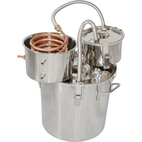 Copper Distiller Stainless Steel Pot Thump Keg Condenser Water Ethanol Stills Spirits Brewing Pot Alcohol Boiler Wine Maker