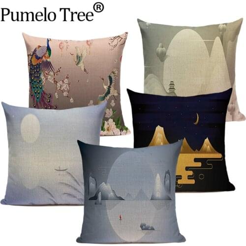 Jungle Animal Decorative Pillows Case Elephant Landscape Cover Cushion Cases Peacock Decor Home Pillow Cases for Pillows Covers