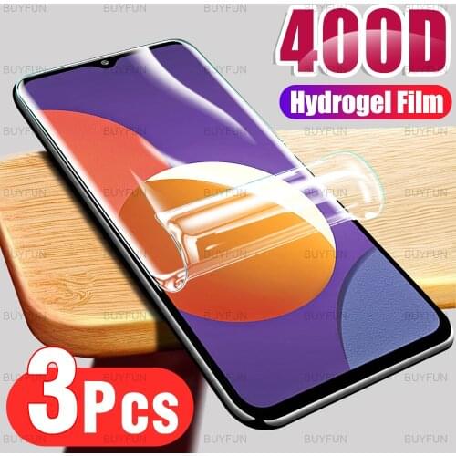 3pcs HD Front Hydrogel Film For Samsung Galaxy M12 Anti-fingerprint safety soft film for samsung A12 M42 F12 F02s Quantum 2