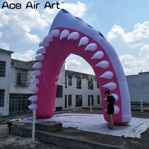 Giant 5x5m animal head arch inflatable shark arch air shark toy balloon for ocean events