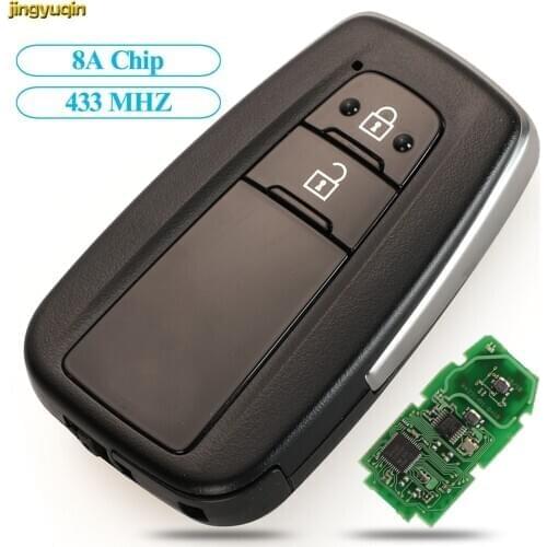 Jingyuqin Remote Car Key ASK 433MHz 8A Chip For Toyota CHR C-HR IzoA Rav4 2017-2020 Board No. 0410 Smart Keyless-Go 2 Button