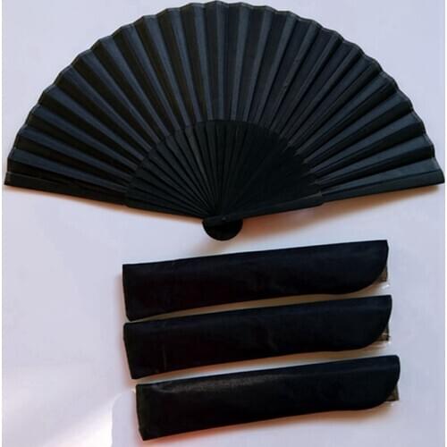 Chinese Style Black Vintage Hand Fan Folding Fans Dance Wedding Party Favor