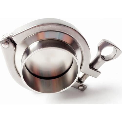 End Cap Set 76mm Pipe OD (40mm height) x 3" Tri Clamp SUS 304 Homebrew Sanitary End Cap Set