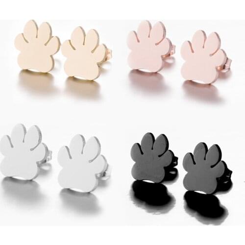 Hot Sale Stainless Steel P Earring Paw Claw Personality Animal Stud Earings Ear Bijoux Women Wedding Gift Party Everyday Jewelry