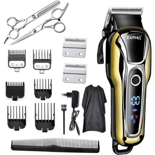 Kemei hair clipper professional hair Trimmer in Hair clippers for men electric trimmers LCD Display machine barber Hair cutter