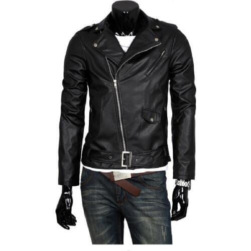 2019 Strength Motorcycle Vehicle Matching Mens Leather Jackets Vintage PU Faux Fall Coats Fashion Stand Collar Leisure Men