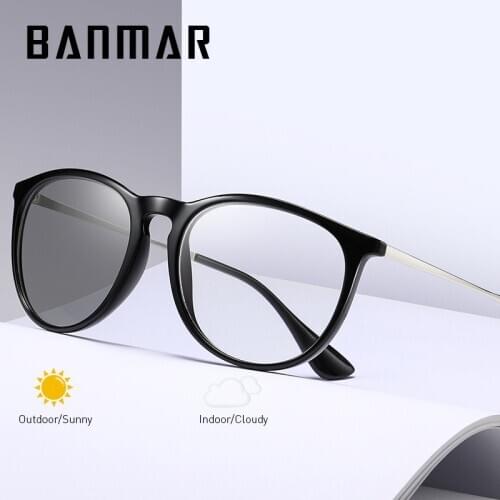 BANMAR Photochromic Square Anti Blue Light Blocking Glasses Men Oversize Ultralight Optics Frame Computer Clear Eyewear Women